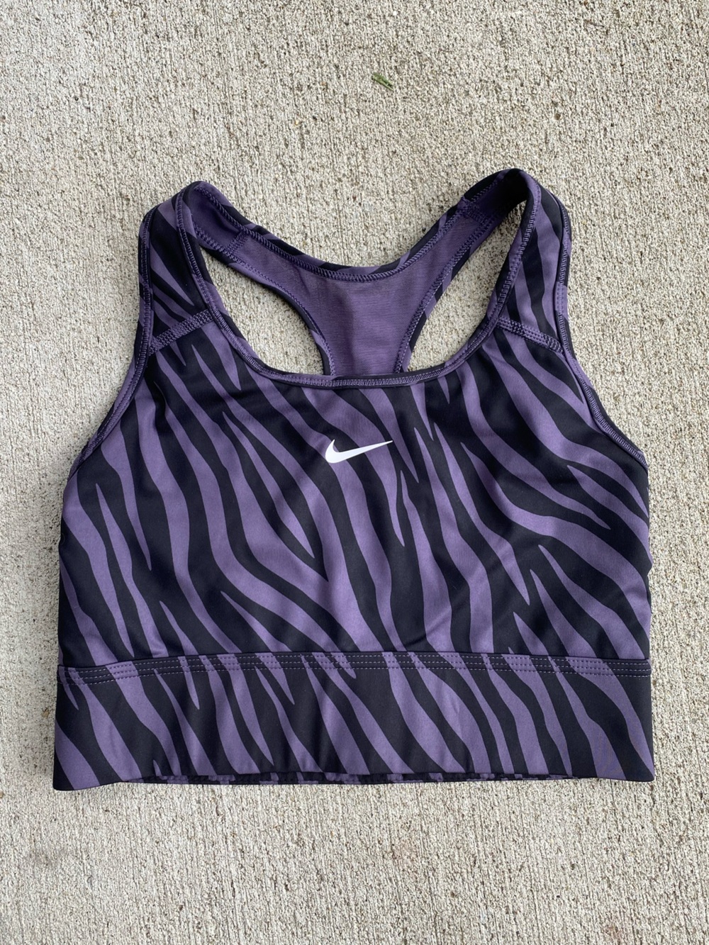 Nike Purple and Black Zebra-Print Sports Bra
